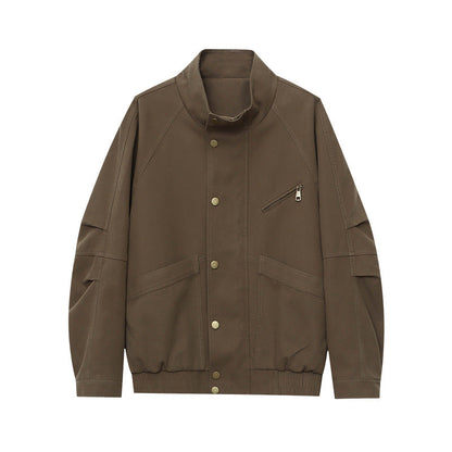 Damen Übergangsjacke Lässig Druckknöpfe Beige