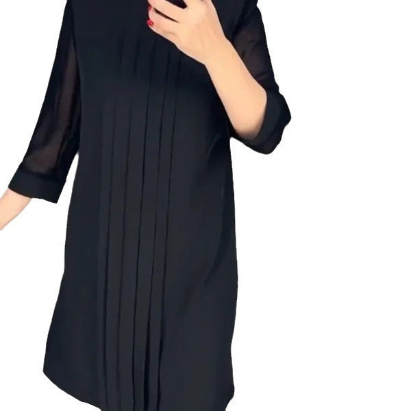 Damen Maxikleid Elegant Faltenwurf Durchsichtige Ärmel Norvielle