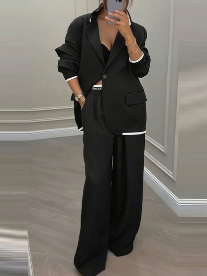 Damen Blazer-Hose-Set Weites Design Norvielle