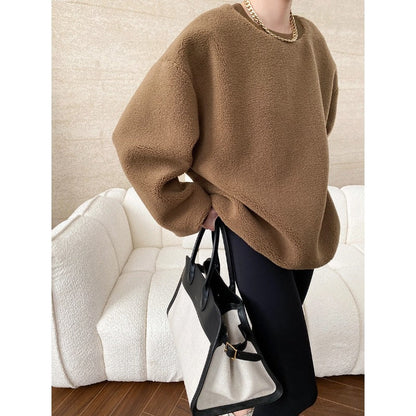 Damen Fleece-Pullover Weit Norvielle Bequem