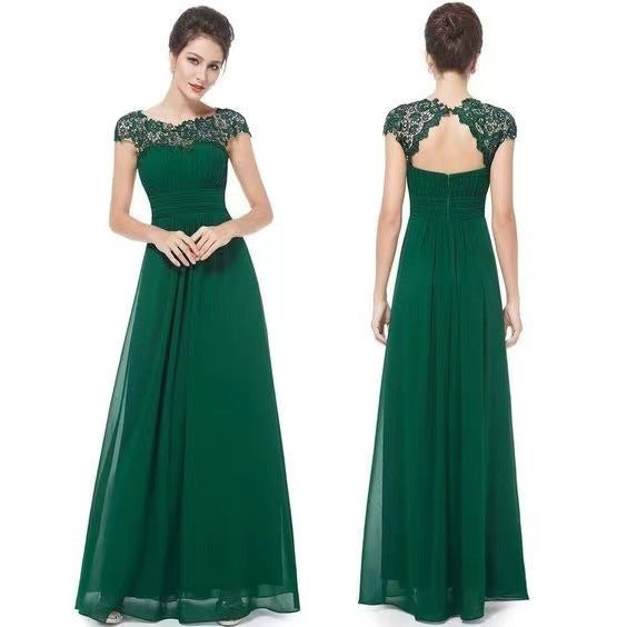 Damen Maxikleid Spitzenoberteil Fließender Rock Norvielle