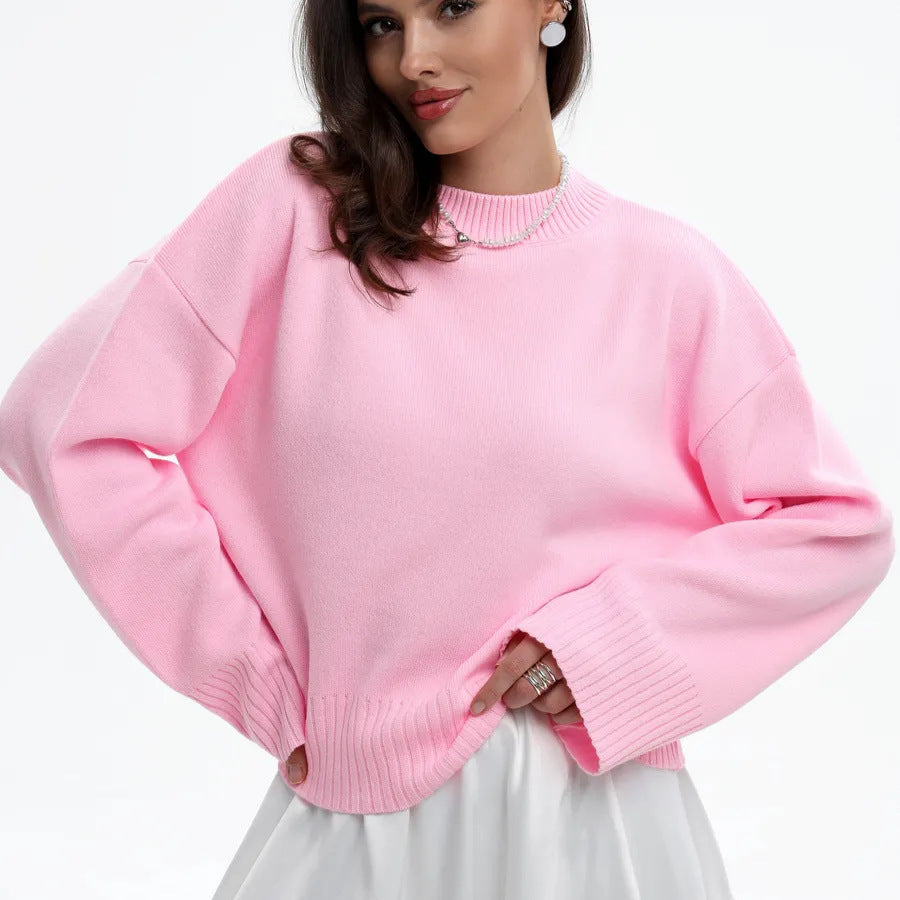 Damen Sweater Weit Schnitt Strukturiert Norvielle