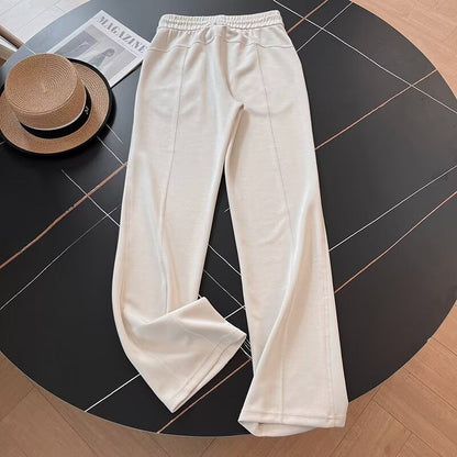 Damen Sportliche Freizeithose Elastischer Bund Seitliche Taschen