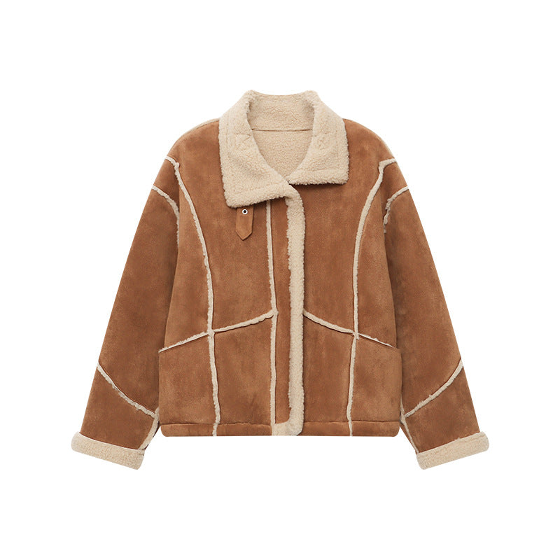 Damen Kunstlederjacke Lässig Samtig Norvielle