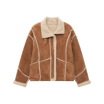 Damen Kunstlederjacke Lässig Samtig Norvielle