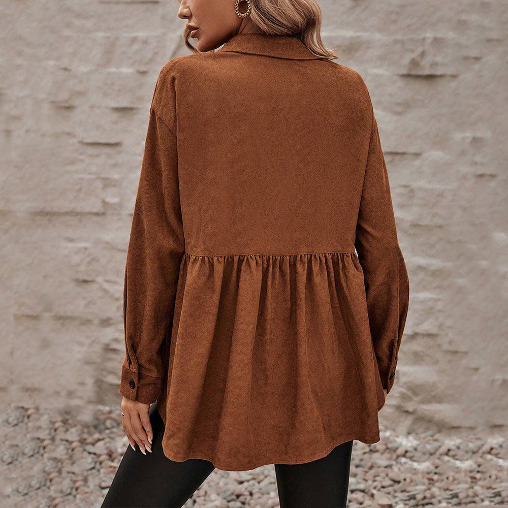 Damen Shirtkleid Tailliert Knöpfe Norvielle