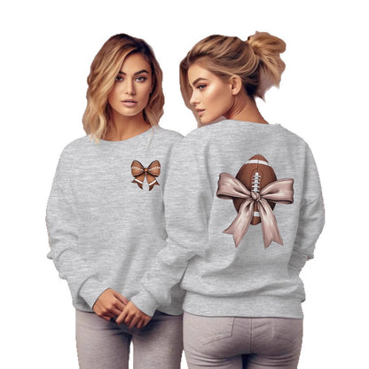 Damen Sweatshirt Footballmotiv Schleifenakzent