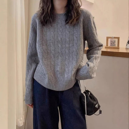 Damen Strickpullover Kabelmuster Norvielle