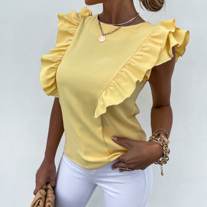 Damen Bluse Rüschenärmel Elegante Bluse