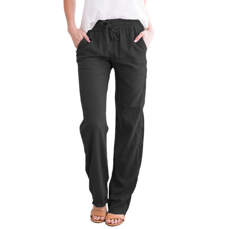 Damen Weite Hose Elastischer Bund Bequem