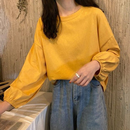Damen Langarmshirt mit Volantärmeln Norvielle