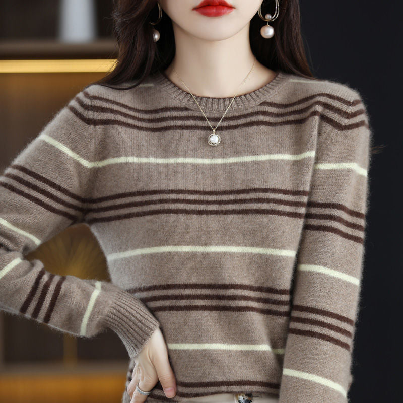 Damen Streifenpullover Modern Gemütlich Norvielle