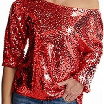 Damen Glitzernde Paillettenbluse Norvielle