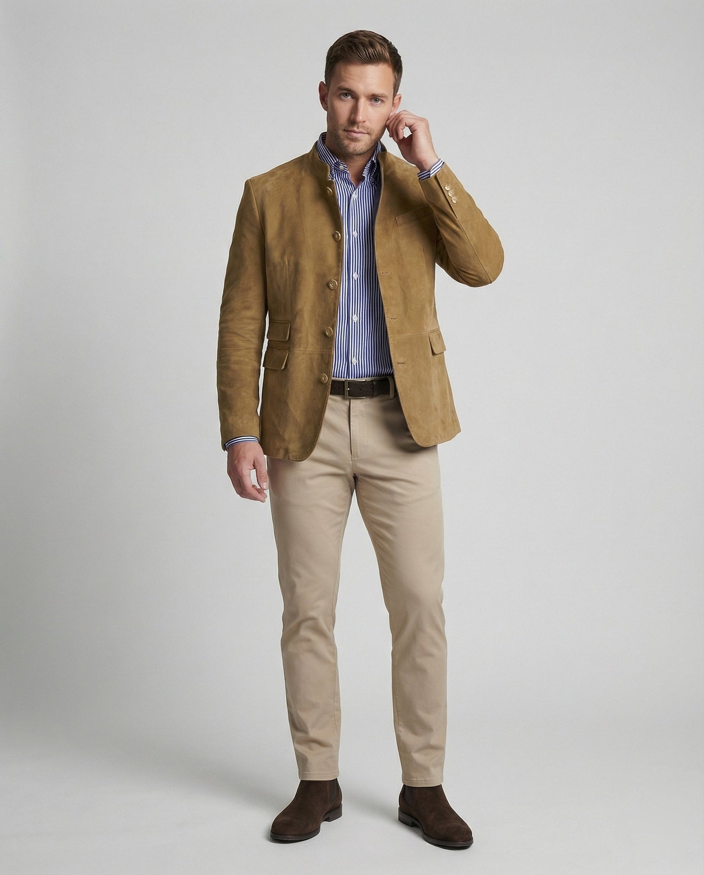 Herren Lederjacke Wildleder Modern