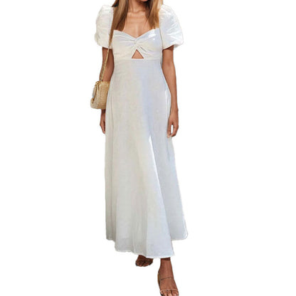 Damen Maxikleid mit Schlüsseldesign und Puffärmeln Norvielle