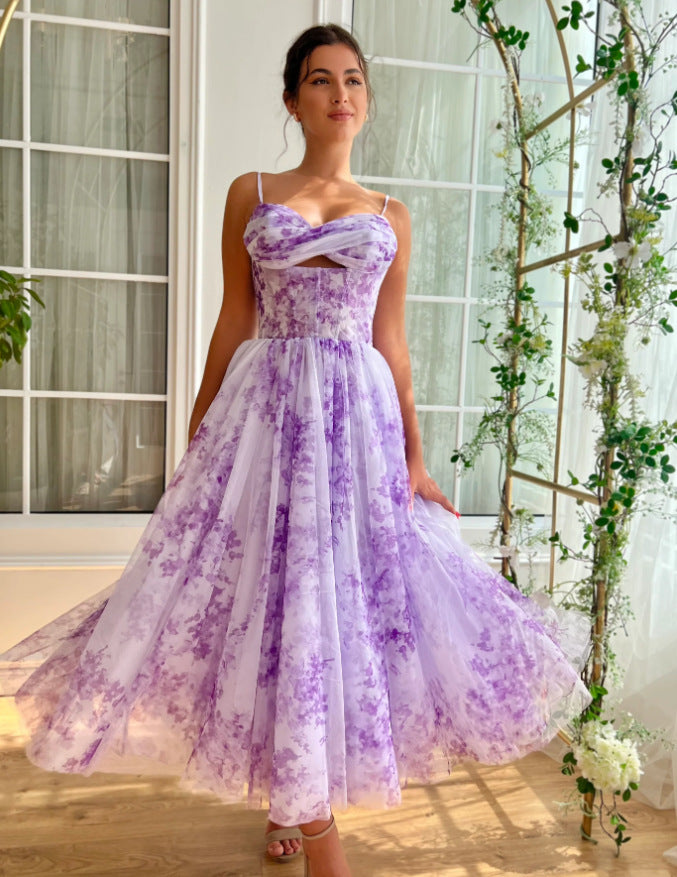 Damen Abendkleid Florales Design Eleganter Schnitt Norvielle