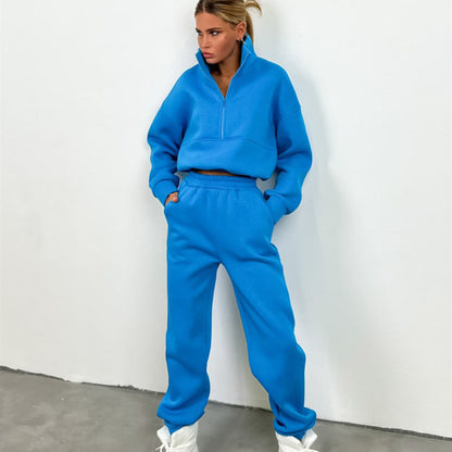 Damen Sportlicher Zip-Hoodie mit Jogginghose