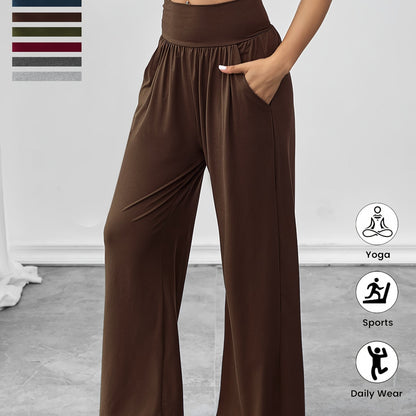 Damen Freizeithose Elastischer Bund Mit Seitentaschen Beige