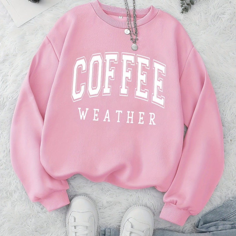 Damen Sweatshirt Coffee Weather Aufdruck Norvielle