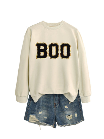 Damen Sweatshirt Glitzer Aufdruck Norvielle