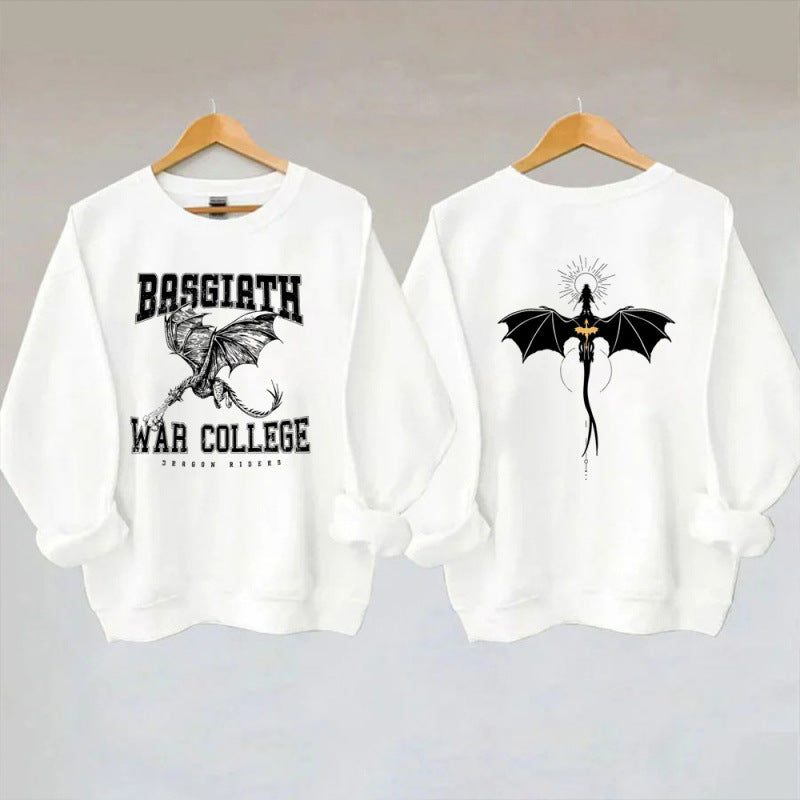 Damen Sweatshirt Drachenmotiv College-Design Norvielle