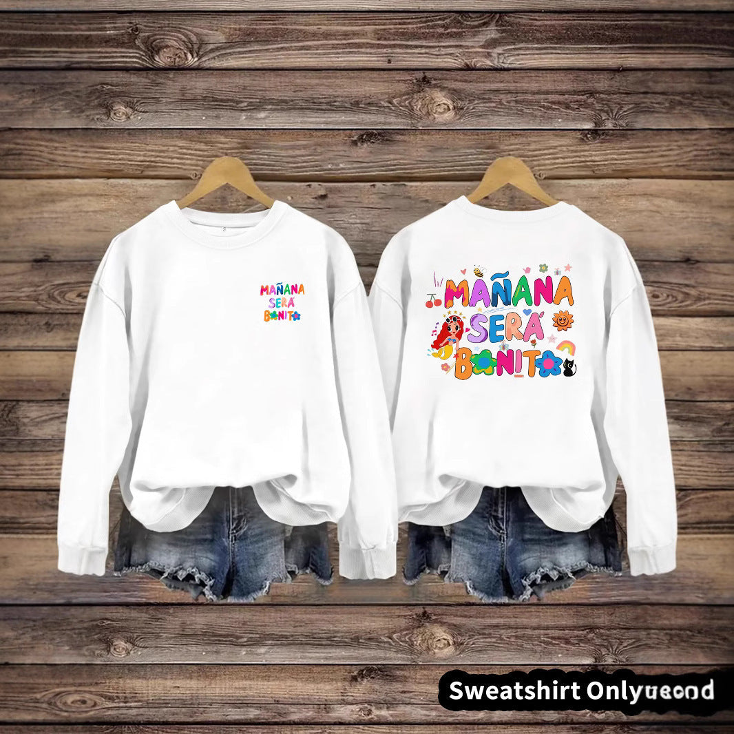 Damen Sweatshirt Verspielter Aufdruck Lässiger Schnitt Norvielle - Norvielle