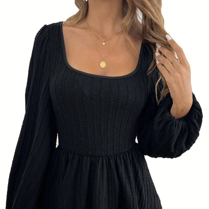 Damen Longsleeve Oberteil Weite Puffärmel Rundhalsausschnitt Norvielle
