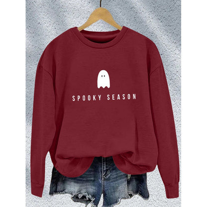 Damen Sweatshirt Weiches Innenfleece Gruselmotiv