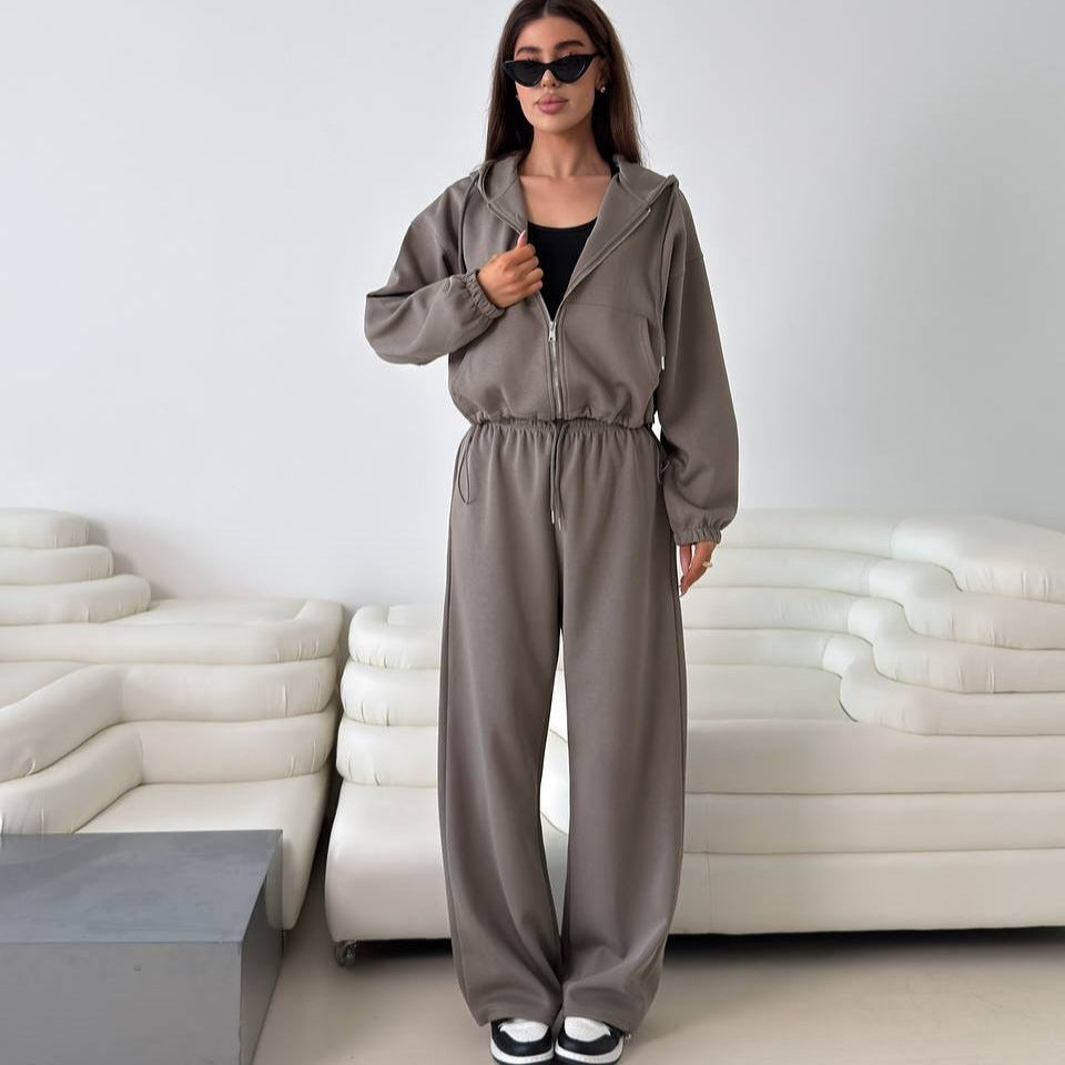 Damen Sportliches Kapuzen-Set elastisch Norvielle