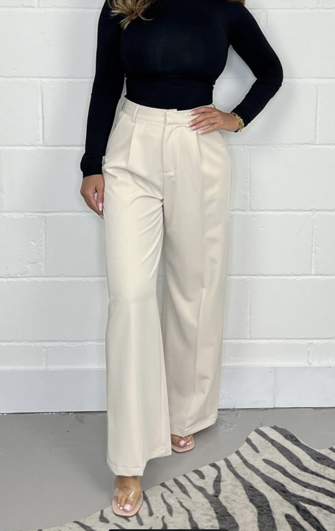 Damen Palazzo-Hose Hohe Taille Weiches Material