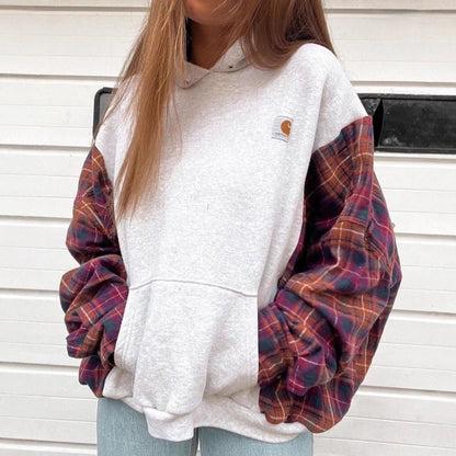 Damen Kapuzenpullover Karomuster Norvielle - Norvielle