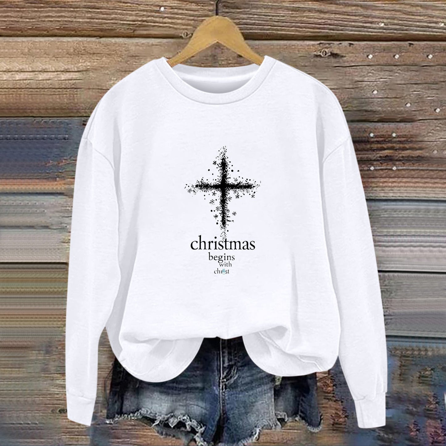 Damen Sweatshirt Christliches Motiv Weich Norvielle