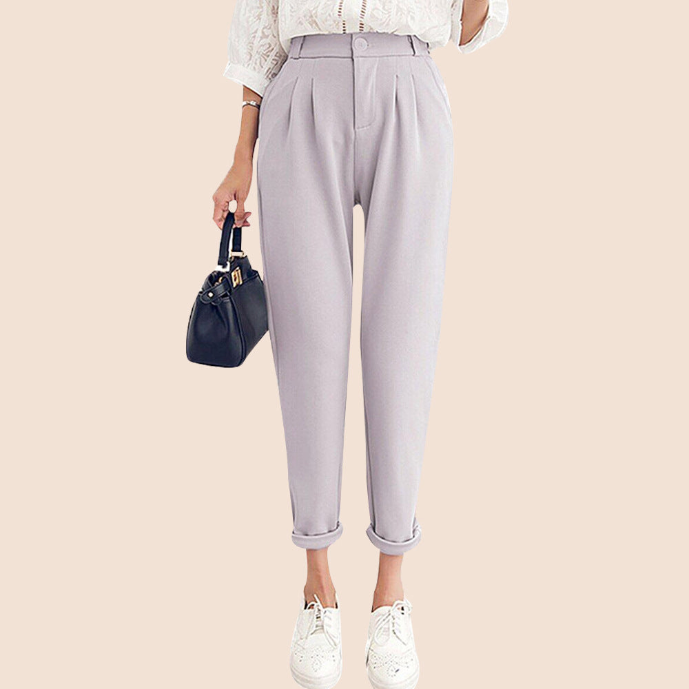Damen Chino-Hose mit Bundfalten und hohen Taschen - Norvielle