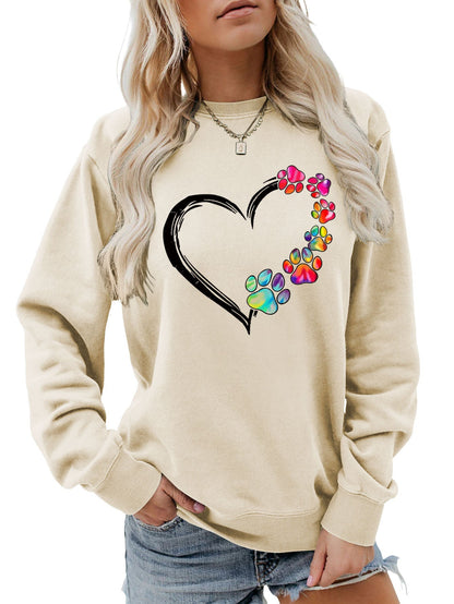 Damen Sweatshirt Pfotenherz-Design Norvielle