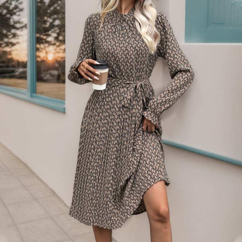Damen Wickelkleid Raffung Taillengürtel Norvielle