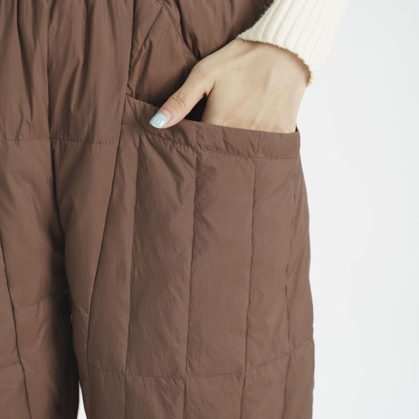 Damen Gefütterte Hose Elastikbund Taschen