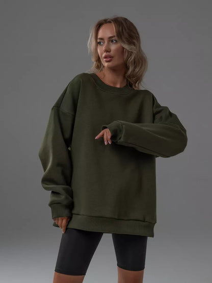 Damen Sweatshirt Weiches Innenfutter Breite Schultern Norvielle