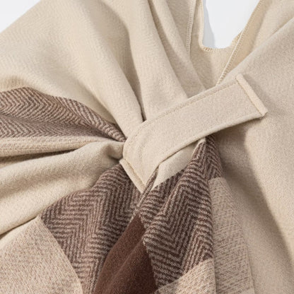 Damen Poncho Kuschelig Muster Norvielle