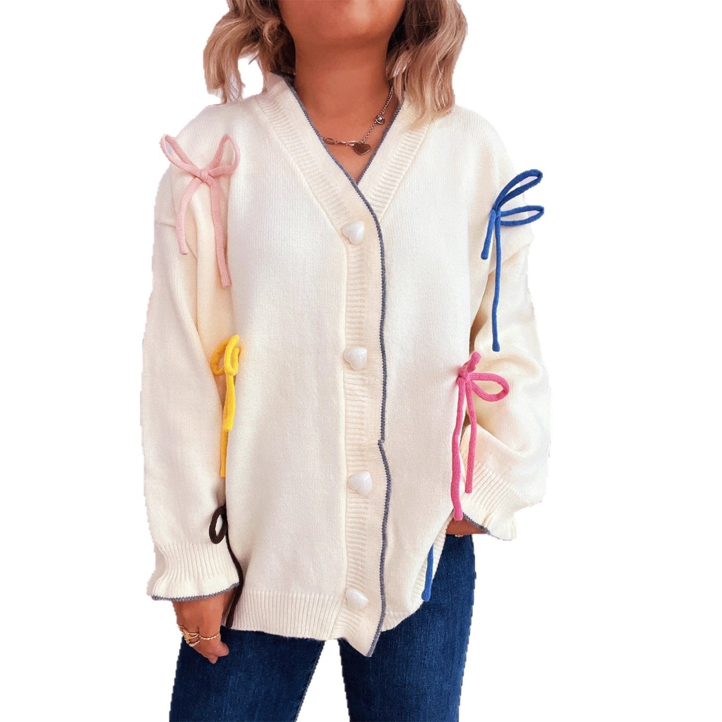 Damen Strickjacke Oversized Bunt Norvielle