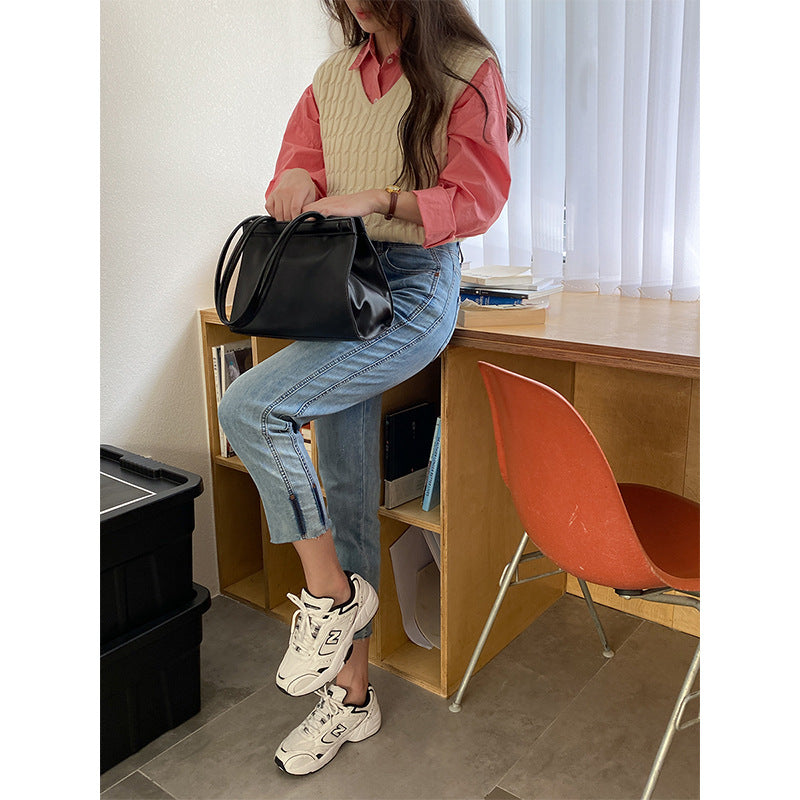 Damen Strickpullover Ohne Ärmel