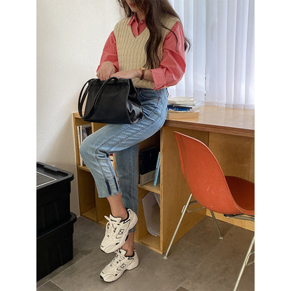 Damen Strickpullover Ohne Ärmel