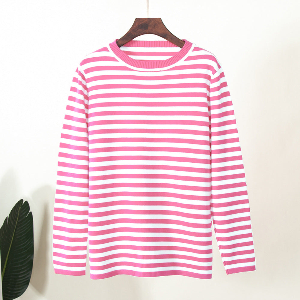 Damen Langarmshirt Geringeltes Muster Norvielle