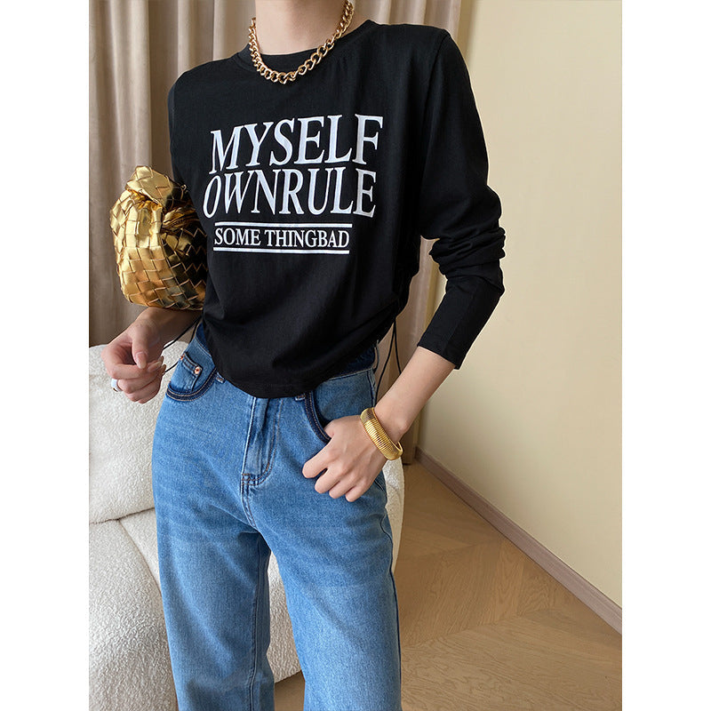 Damen Langarm T-Shirt Lässig Weiß Norvielle - Norvielle