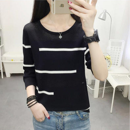 Damen Feinstrickpullover Streifenmuster Norvielle
