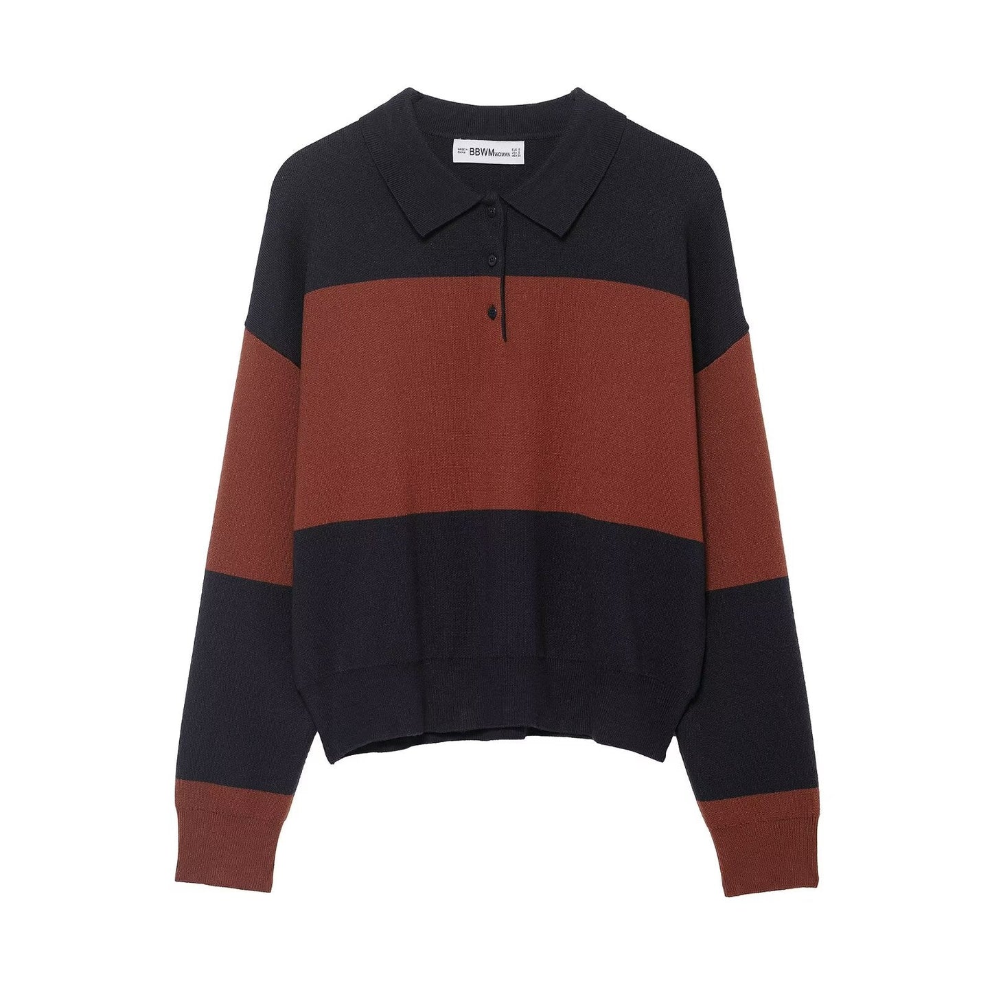 Damen Poloshirt Pullover Überschnittene Schultern Norvielle