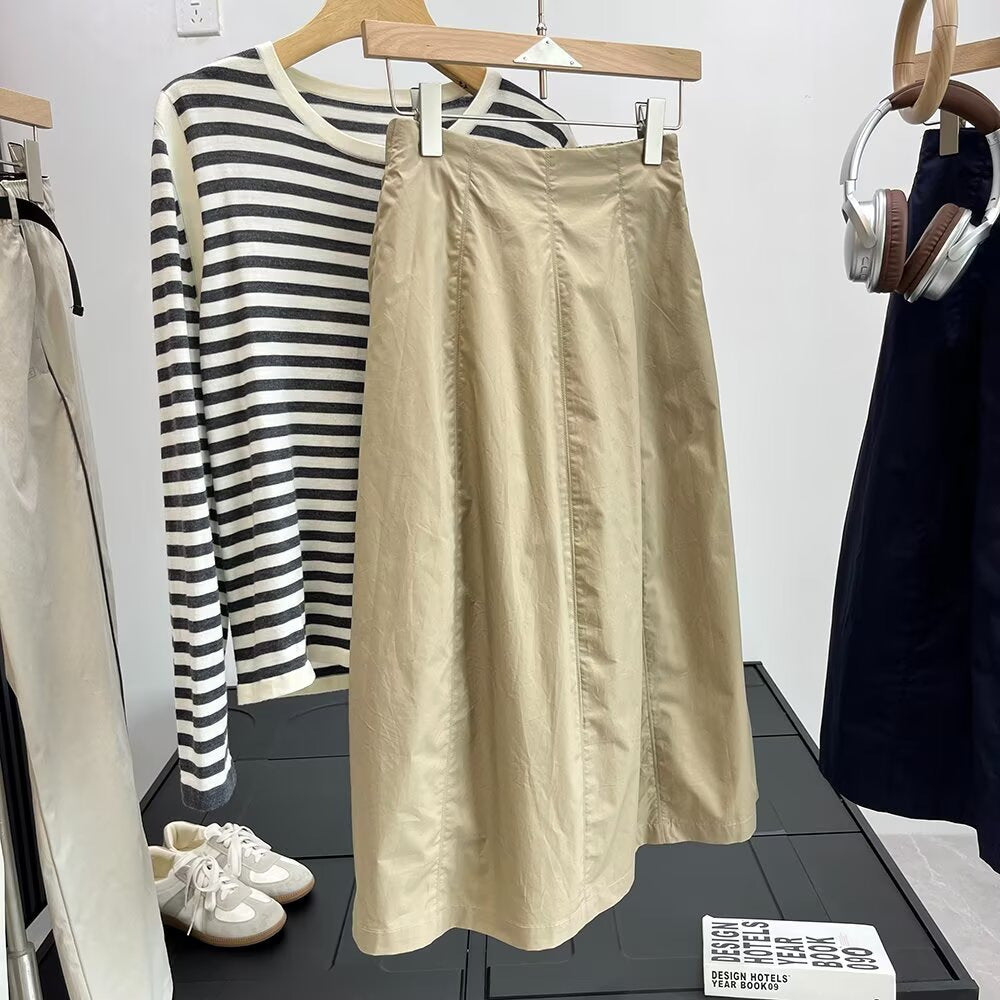 Damen Midirock Elegant Reißverschluss Norvielle
