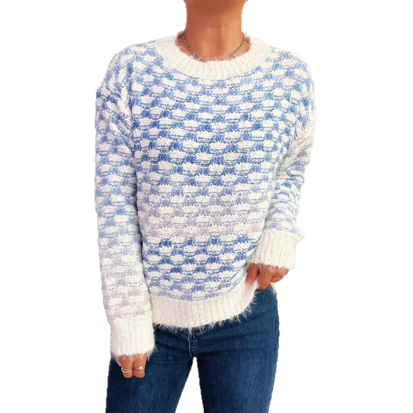 Damen Strickpullover Strukturiertes Muster Weich Norvielle