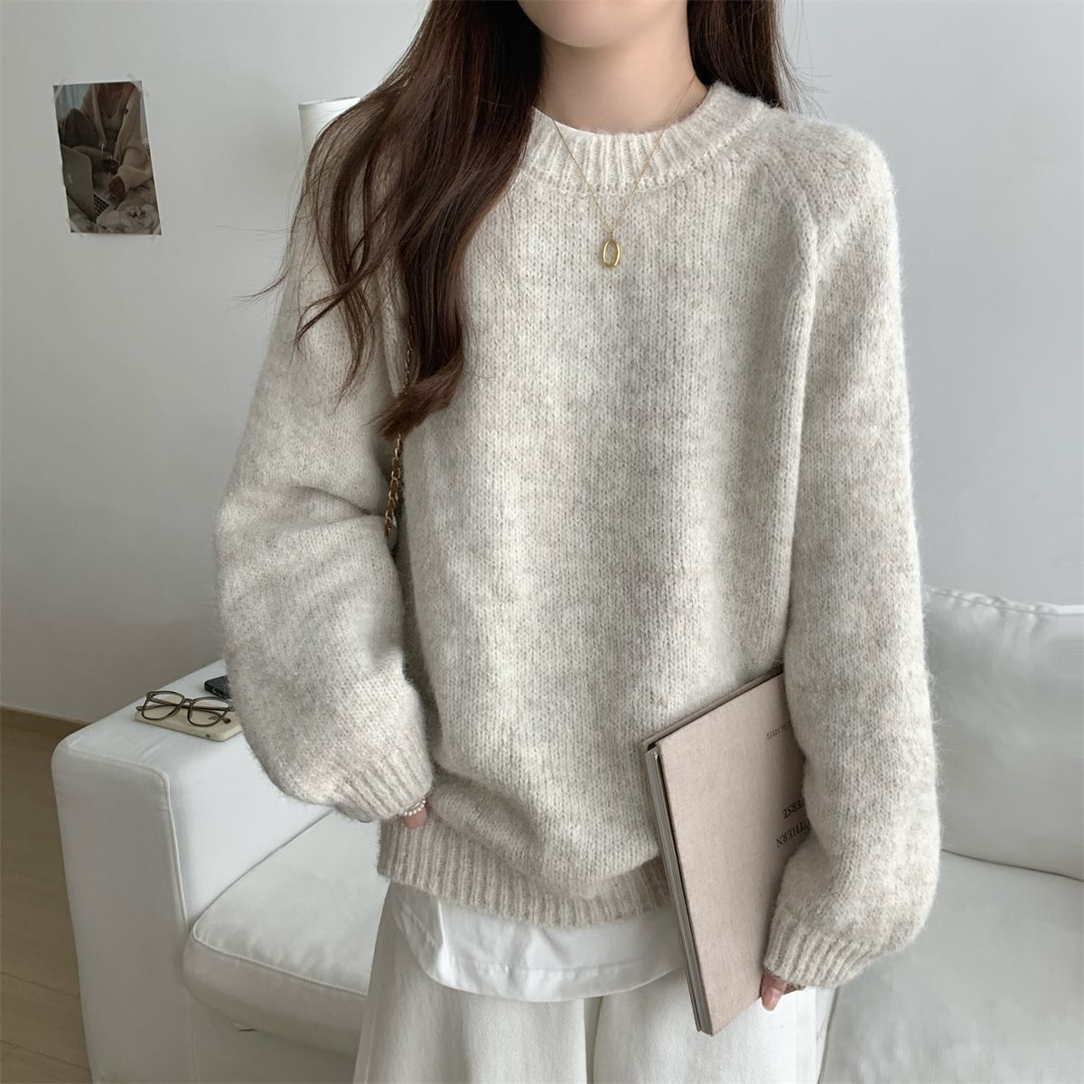 Damen Oversized-Pullover Kuschelig Norvielle