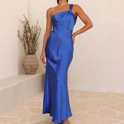 Damen Abendkleid Asymmetrischer Träger Norvielle - Norvielle