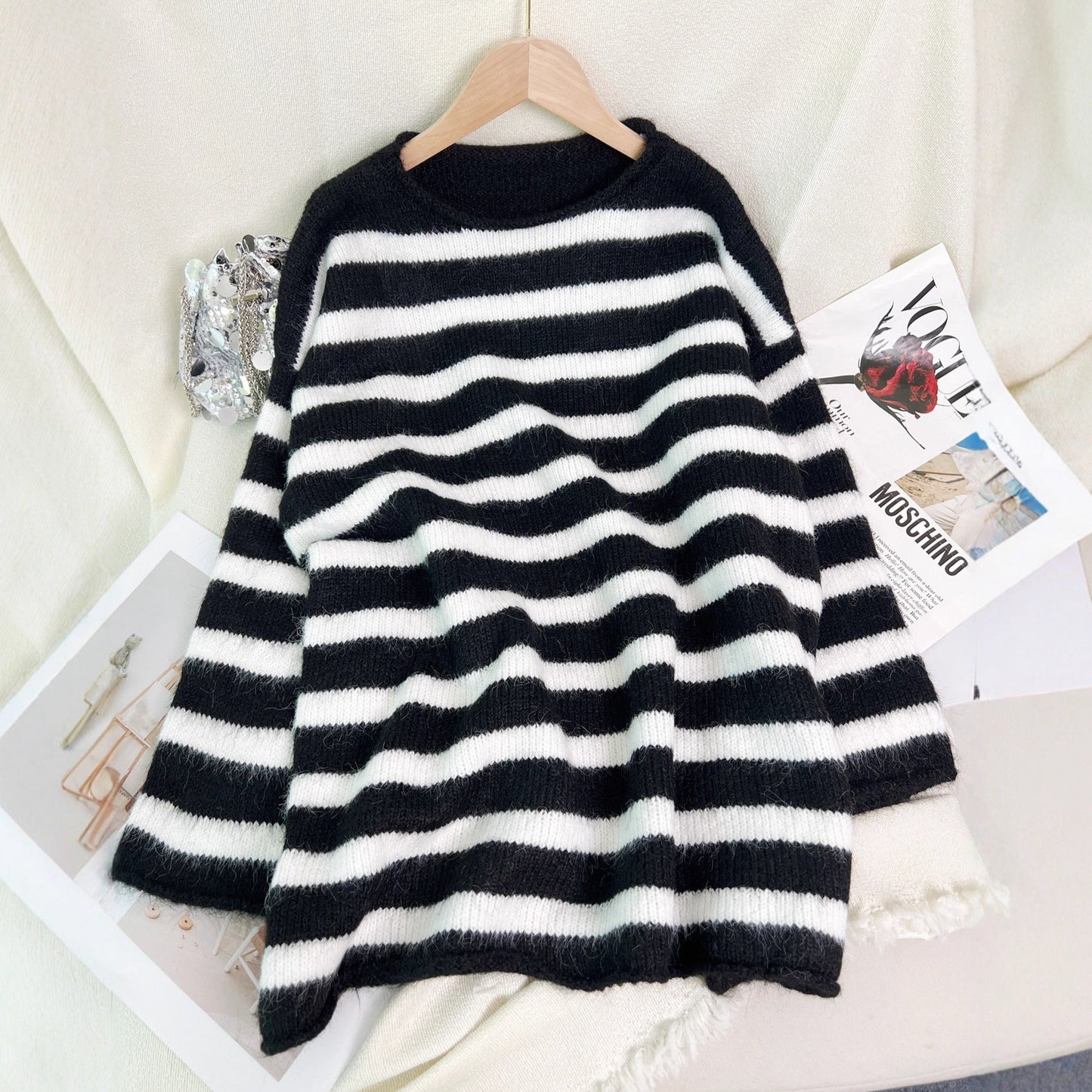 Damen Streifenpullover aus Norwoll mit modernem Design - Norvielle